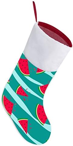 Сакам лубеница Божиќно порибување чорапи печати Божиќни дрвја од камин