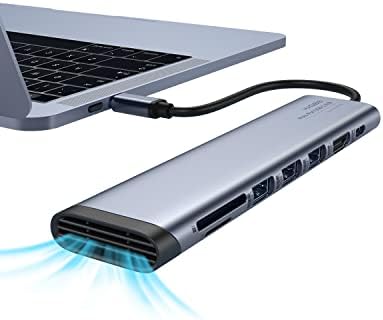HAGIBIS USB C Центар, 7 Во 1 Тип C Докинг Станица Брза Дисипација На Топлина Мултипорт Адаптер Dongle СО 4K HDMI, 100w Испорака