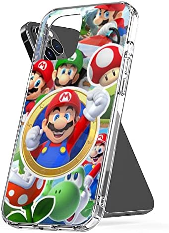 Телефонски Случај Компатибилен Со iPhone Samsung Galaxy Mario 12 Колаж 7 8 Xr 11 Pro Max Se 2020 13 14 Гребење Водоотпорни Додатоци Транспарентни