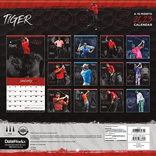 Календар на Тајгер Вудс 2023 година - Делукс 2023 пакет на календар на tigerид од тигар Вудс со над 100 налепници за календари