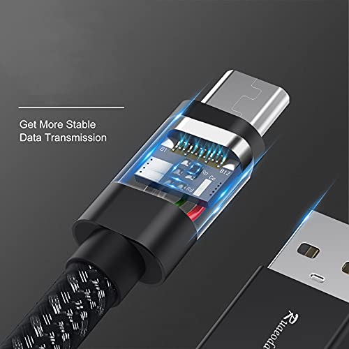 Ruaeoda Long Micro USB кабел за андроид полнач 20ft со кабел за полнач со полнач со злато - со голема брзина 2,0 USB машко до микро USB најлон