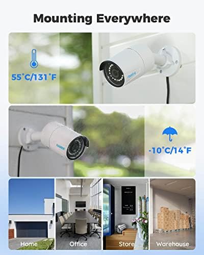 Пакет на системот за безбедност на камерата на Reolink 5MP POE, 6PCS 5MP Smart Human/Vehicle Detection POE камери, 8CH NVR претходно инсталиран