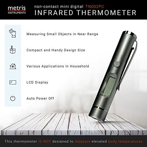 Метрис инструменти Мини Дигитален Инфрацрвен Термометар Ласерски Температурен Мерач Пенкало За Готвење, Скара, Печка За Пица, Површина,