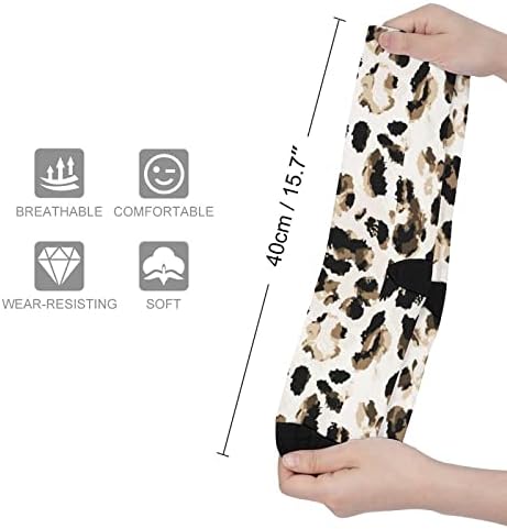 Акварел Леопард Гепард Кожа Печатени Чорапи Што Одговараат На Бојата Атлетски Чорапи Високи Колена За Жени Мажи