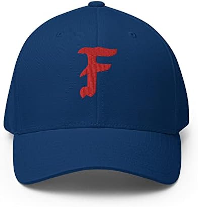 Надворешни набудувања Група F Logo FlexFit Hat, Надворешни набудувања Група F Везени структурирани структурирани капачиња за твил