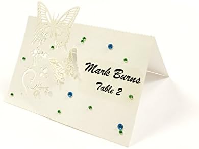 Allydrew Laser исечете картички за поставување на маса за свадби, пеперутки