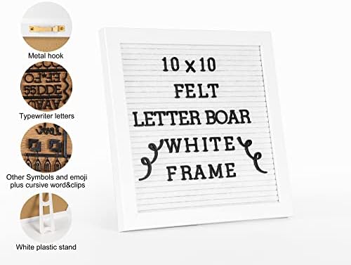 G Gamit Letter Bulter Board Sign White Frame 10x10 - Почувствувајте ја таблата за најава за бебиња со писма со машина за пишување, табла