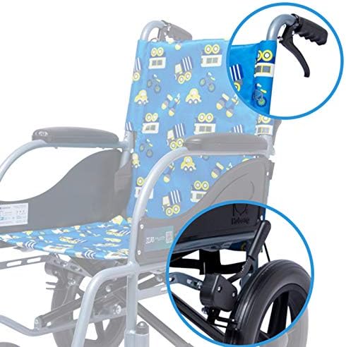 FQrongSP Елегантна Детска Инвалидска Количка Со Подвижност За Поддршка На Нозете Лесна Алуминиумска Преклопна Транзитна Инвалидска Количка/Сина/Задно