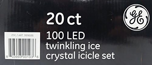 GE 20-броја 100 LED трепкачки ледени ледени кристални мраз сет, кристално бело