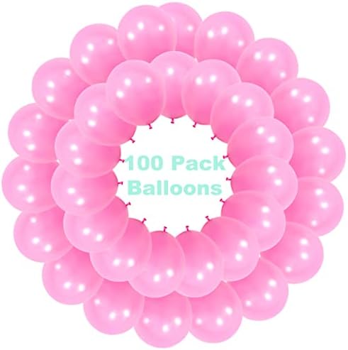 Elecrainbow 5 Инчен 100 Парчиња Квалитет Латекс Мини Мали Розови Балони, Розова Партија Материјали За Бебе Девојка Туш Роденден