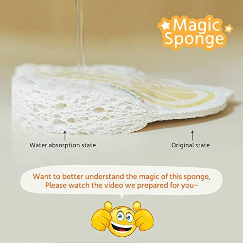 Ispuoocti Magic Sponges Кујна, сунѓер за садови, моќна деконтаминација без средства за чистење, биоразградливи, лесни за суво воздух,