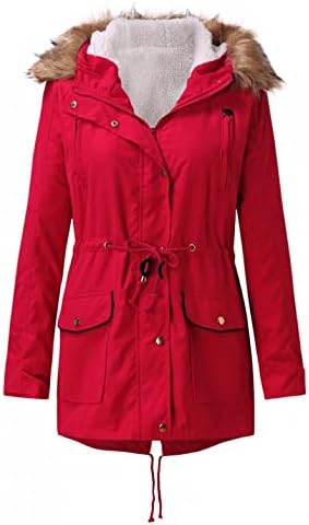 Womenените Зимски парки палта, плус големина јакни со задебелување на качулка, палто на ветровито, топла зима надолу надворешна облека со џеб
