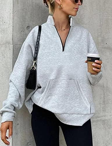 Козипоин женски половина поштенски преголем пулвер со долги ракави џемпери за џемпери за тинејџери Y2K