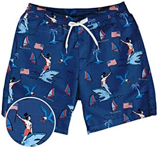 Лути Џуџиња Машки Патриотски Стебла За Пливање-Машко Американско Знаме Стебла За Пливање 7 Инчен Инсем - 4 Насочен Истегнување