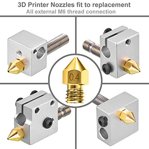 20 ПАРЧИЊА 0,4 мм Мк8 3д Печатач Екструдер Млазници За Makerbot Ender 3 3Pro CR-10, Екструдер Млазници со 12 ПАРЧИЊА 3d Печатач