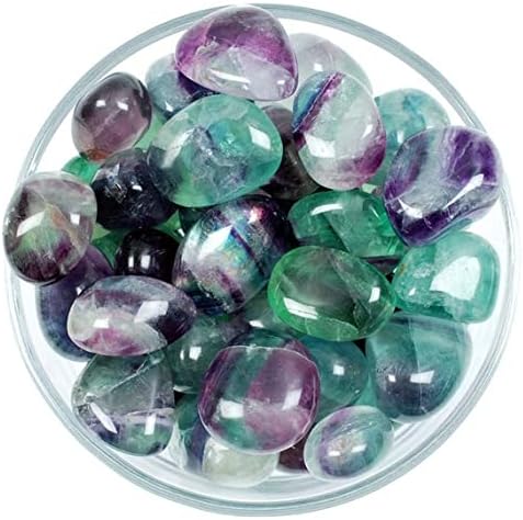 BAC Beauty Agate Crystals Multi Fluorite Tumbled Stone - Gemstone подарок, заздравување, генератор на енергија, алатки за медитација