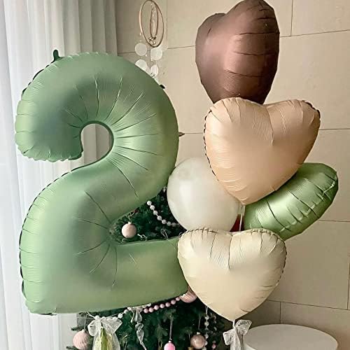 42 Инчен Број 1 Балони Маслинесто Зелен Дигитален Балон Огромен Број Фолија Балон Украси За Роденденска Забава За Роденденска Забава, Свадба,