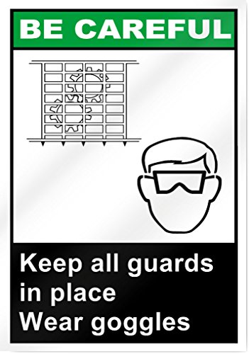 Чувајте Ги Сите Чувари На Место Носете Очила Бидете Внимателни Знак-10 Широк х 14 Висок