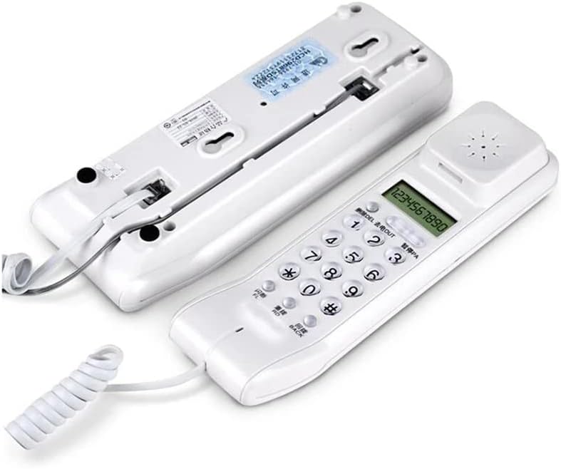 Zykbb Corred телефон со двоен LCD дисплеј, ID на повикувач, двојни системи, прилагодлив wallиден телефон за волумен на ринг -тон