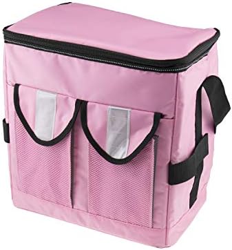 Влезете на отворено голема изолирана розова ладилна торба за мажи и жени со џебови со патенти, совршени за работа, плажа, кампување, пешачење и секојдневна употреба