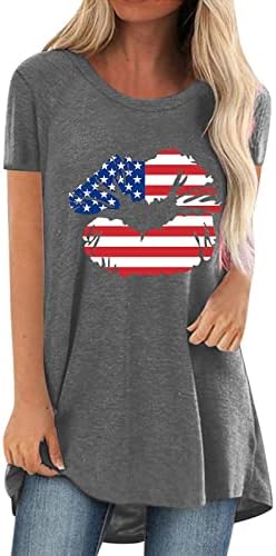 4 -ти јули кошули женски американско знаме маица летни обични врвови на кратки ракави teвезди starsвезди ленти удобни лабави кошули врвни врвни