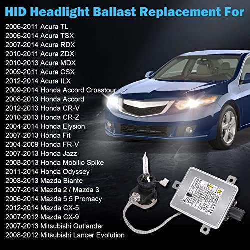 W3T19371 Xenon HID Headlight Ballast with Igniter D2S Bulb Replacement for Acura TL TL-S TSX ILX ZDX RDX Honda CR-Z Odyssey Mazda