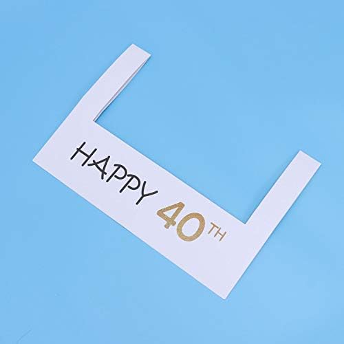 Amosfun Среќен 40 -ти DIY хартија за хартија со слики за фотографии со фото штанд за подот за забавата за роденденска забава