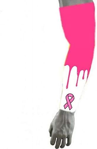 Свесност за рак на дојка Бејзбол фудбал компресија ракав ракав розова лента капе