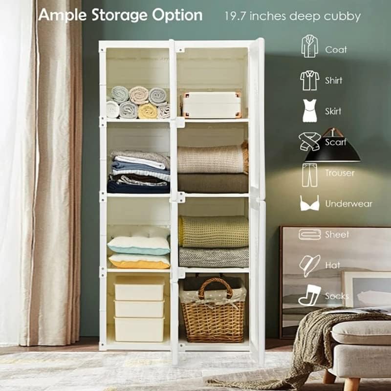 N/A преклопен плакарот за гардероба со армари со 8 кубици за складирање полица за складирање на мебел за складирање на мебел за складирање на
