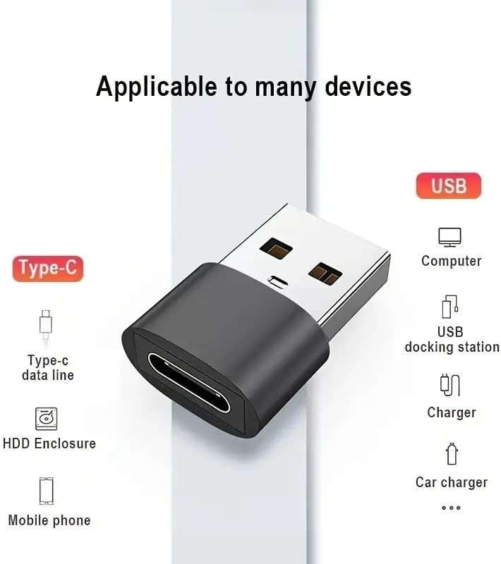 USSPO 3 пакет USB C до USB адаптер 3 пакет, USB до тип C 3.0 Машки адаптер за полнење на адаптер лаптопи и телефони OTG конектор