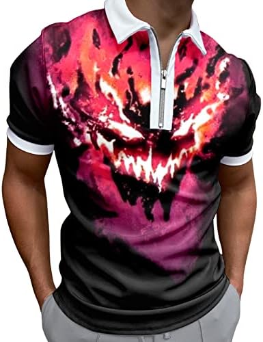 Летни маици за мажи за мажи Обична врвна кошула 3Д печата за печатење, вклучете ја јака мода лабава блуза машка висока Т.