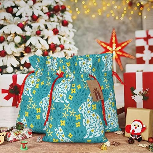 Жици За Влечење Божиќни Торби За Подароци Зајак-Цвеќиња-Пролет Подароци Торби За Завиткување Божиќни Вреќи За Завиткување Подароци Торбички
