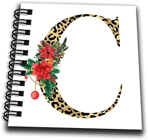 3drose glam monogram Почетна c слика на златни леопард дамки црвена. - цртање книги