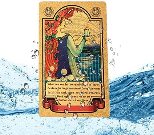 Aniuxiaoge Gold Foil Divination Tarot картички постави печатење на палуби со водич и кутија за почетници и професионален плеер