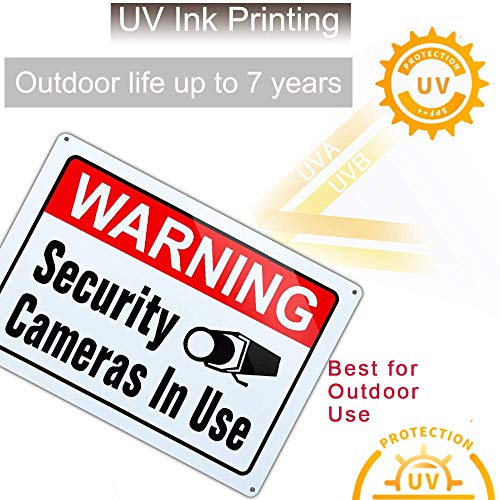 Голем предупредувачки видео надзор во знак за употреба, безбедносни камери во употреба, голем 10x14 инчен алуминиум УВ мастило печатено за куќа