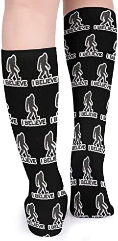 Верувам дека спортските чорапи на Bigfoot топли цевки чорапи високи чорапи за жени мажи кои работат обична забава