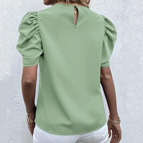 Lcepcy симпатични печатени маици за жени за женски обичен ракав со вратот, кој излегува на топ 2023 лето лабаво вклопени блузи