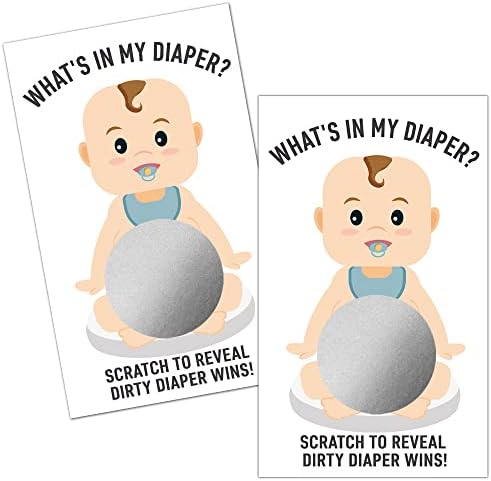 Hafhue 50 пакет што е во мојата пелена гребење на картички за гребење на картички за туш за бебиња, активност за туш за бебиња и идеја, глупости