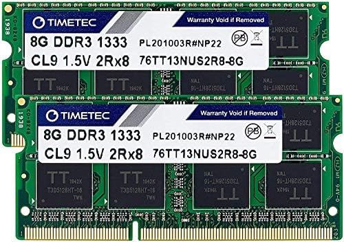 Timetec 32GB КОМПЛЕТ DDR3 / DDR3L 1333MHz PC3 - 10600 Non-ECC Unbuffered 1.5 V / 1.35 V CL9 2RX8 Двоен Ранг 204 Pin SODIMM Лаптоп