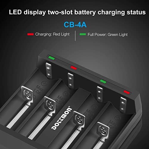 Dottmon LED 4-BAY Intelligent Universal Battery Charger за 3.6V/3.7V Li-Ion 10440 14500 14650 16340 17670 18500 18650 18700 22650 20700 21700 22700