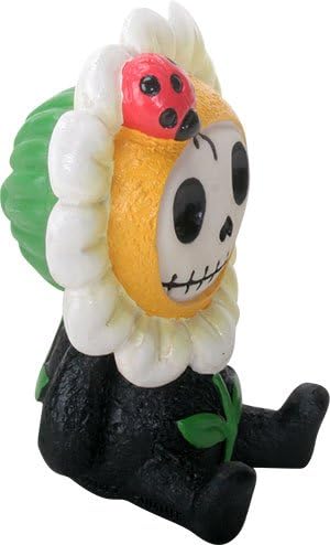 Еброс Подарок Furrybones Daisy Figurine сончогледен скелет со качулка со чудовиште со декоративна скулптура со бубамара