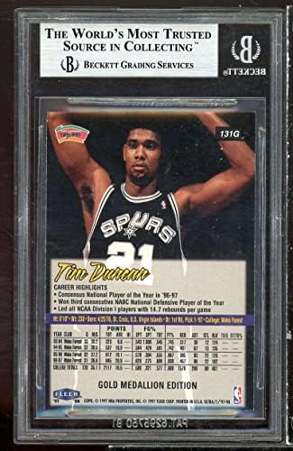 1997-98 Ultra 131 Tim Duncan Rookie Card BGS BCCG 9 во близина на Mint+
