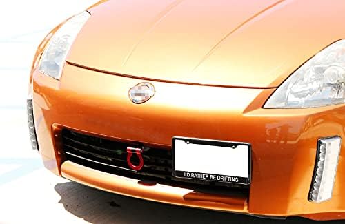 IJDMTOY Црвена патека за трки во стилот на влечење на кука, компатибилен со 2003-2004 Nissan 350Z Z33 Fairlady Z, изработен од лесен