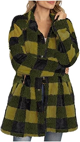 Minge есен палто жени отворена предна мода забава со долг ракав Проверено палто копче предниот полиестер вклопуваат лаптили лесни