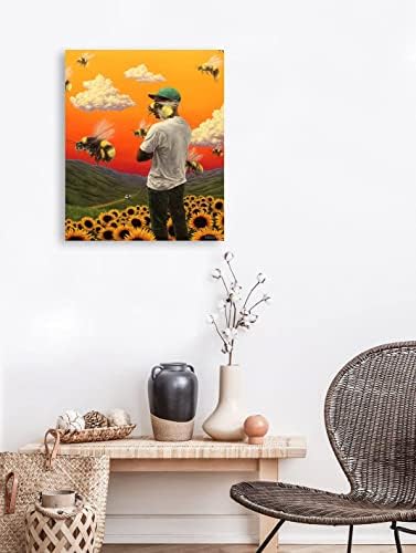 Yeeiffd Green Hat Boy Sunflower Bee Fantasy Diamond Painting, DIY Boy Boy Full Dride Round Diamond Gem Art Kit сликање цвеќиња за домашен