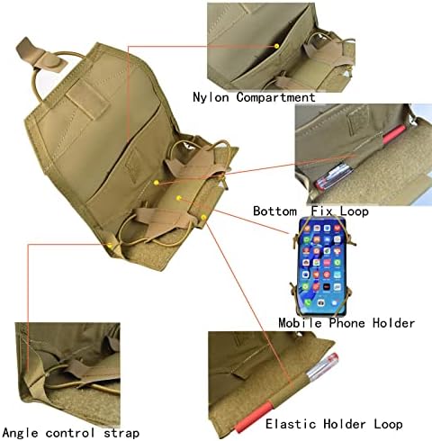 Тактичка телефонска торбичка тактичка елек држач за телефони мултикам, носач на мобилни телефони, носач на носач на мобилни телефони