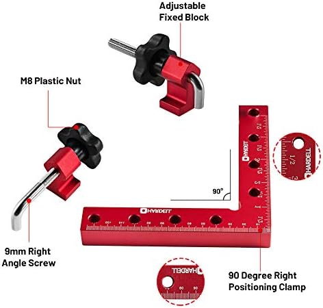 ХАРДЕЛ 90 Степен Позиционирање Квадрати Прав Агол Стеги 5.5 х 5.5 Алуминиумска Легура Дрво Столар Агол Стегање Квадратни Алатка За Слика