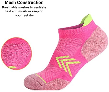 MR.KM 3 Пара Женски Чорапи За Трчање Со Компресија На Глуждот, Амортизирани Атлетски Чорапи Со Низок Крој Со Потпора На Лакот