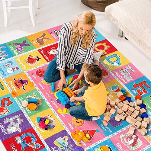 Besportble Детски килим Детски подни азбуки и зборови и форми Под подлога удобни деца едукативни килими играат душек сад пена