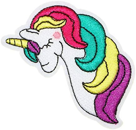 JPT - Еднорог виножито фантазија за коњи со цртан филм Деца везени Апликации од железо/Шие на закрпи, симпатична лого -лепенка на